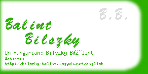 balint bilszky business card